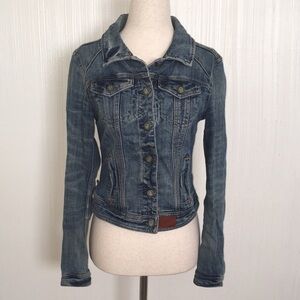 Pilcro and The Letter Press Anthropologie blue denim jean jacket XS
